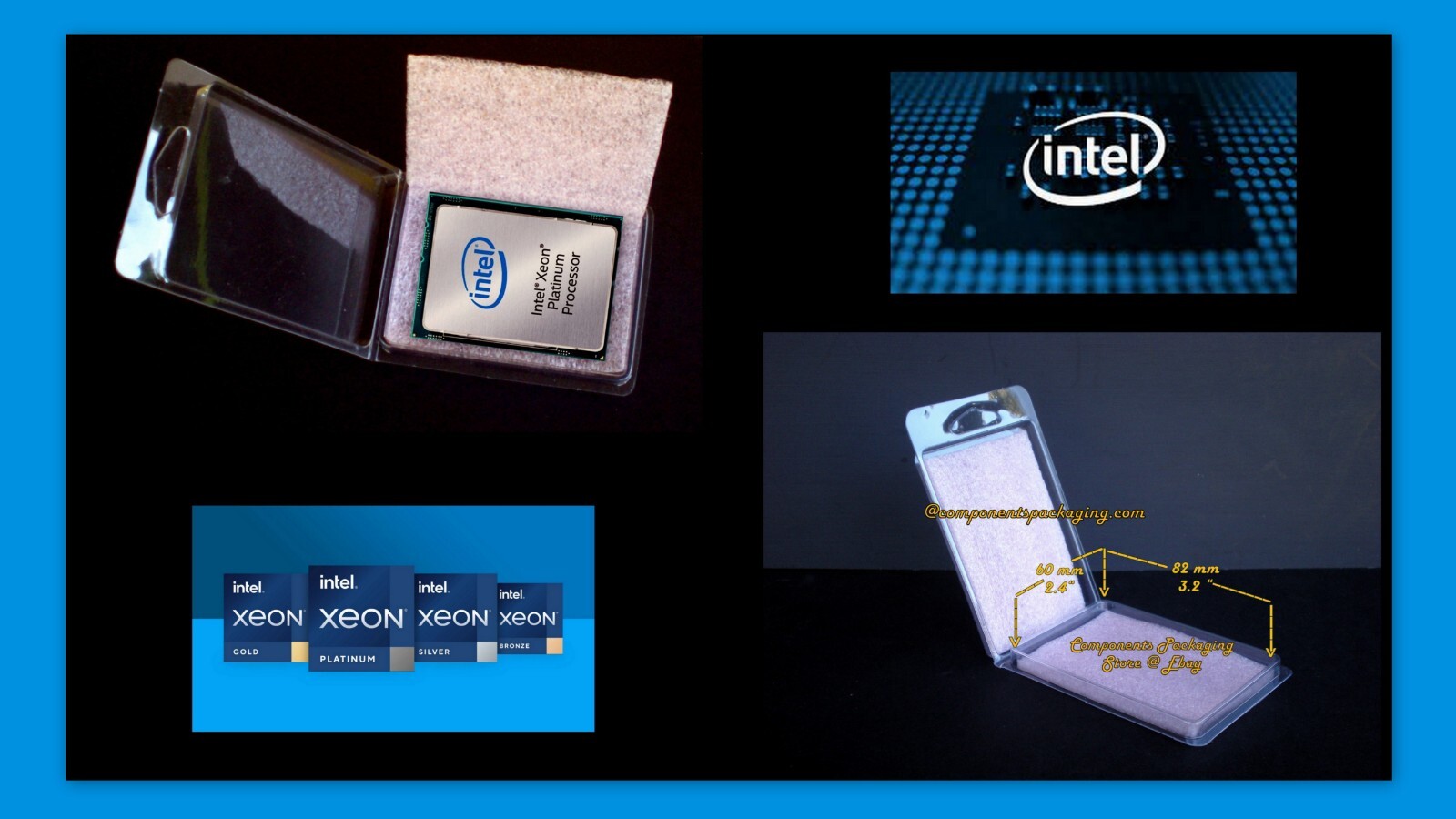 15 – Socket LGA4677 CPU Clamshell Case Fits Intel Xeon Processor 77.5 x 56.5 mm
