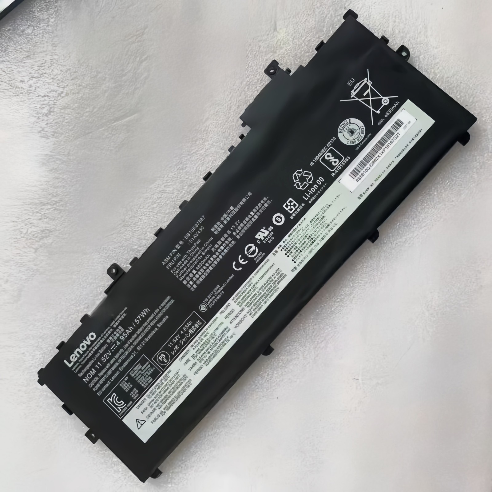 Genuine 01AV430 Battery for Lenovo ThinkPad X1 Carbon 2017/2018 SB10K97587 57WH