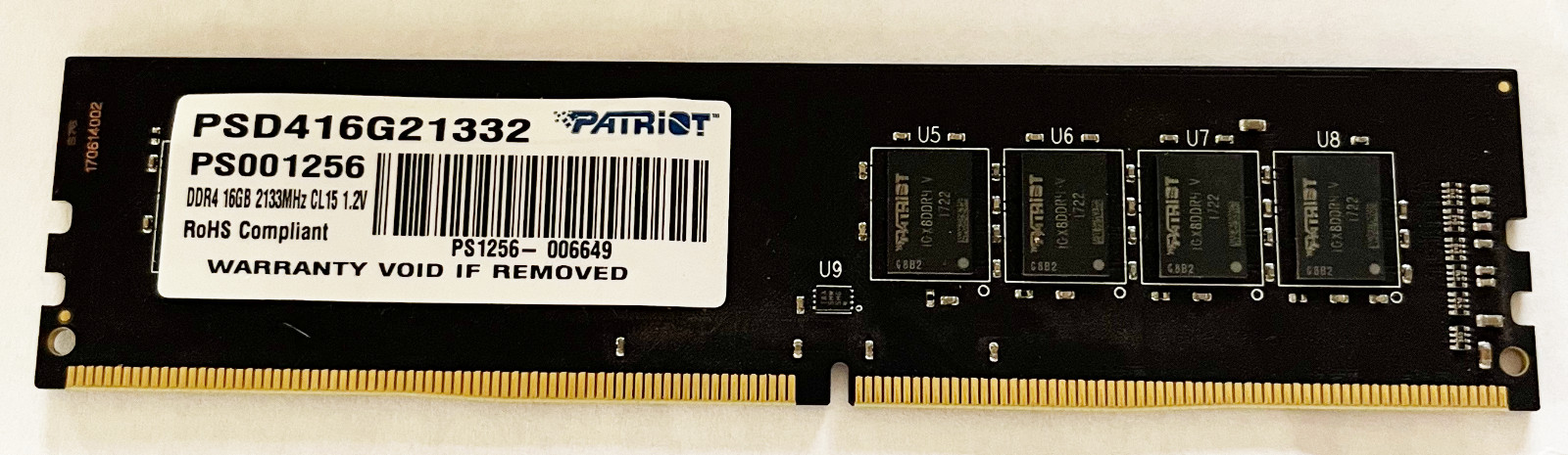 Patriot 16GB DDR4 16GB 2133 DIMM Memory Ram *TESTED*