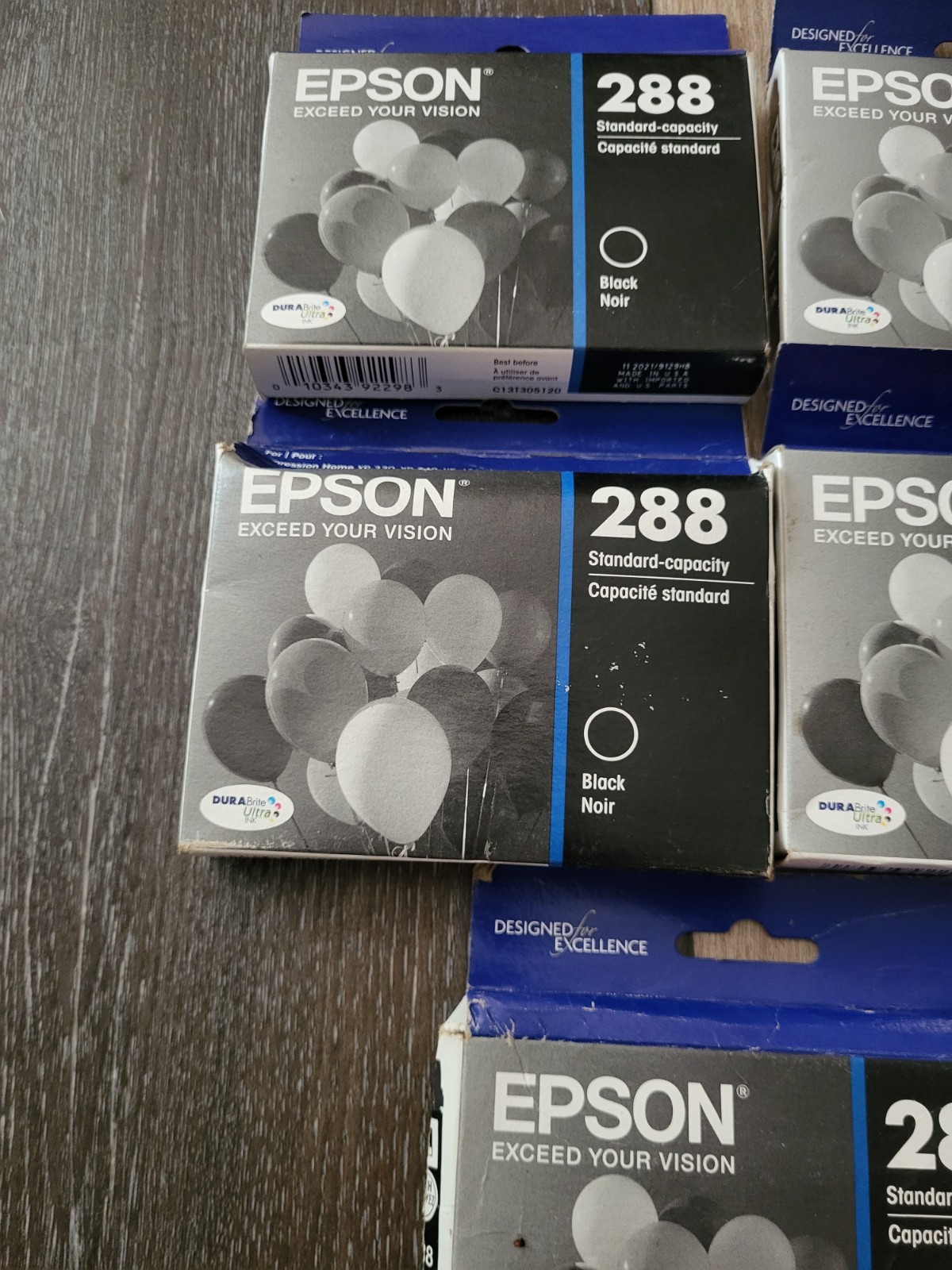 (6 Boxes) Epson 288 Black Ink Cartridges T288120 Brand New Expired