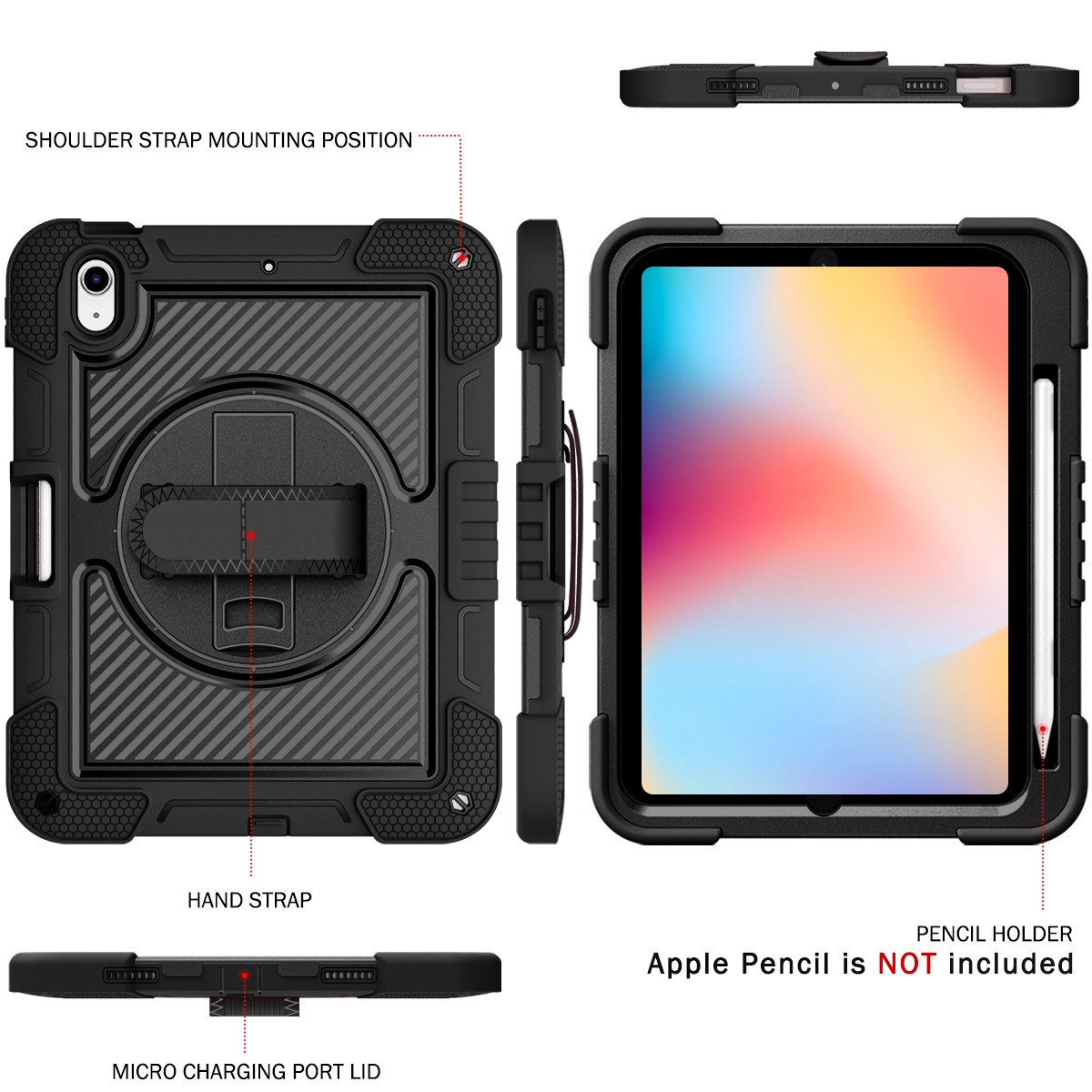 Heavy Duty Shockproof Stand Case Cover For iPad 9th/8th/7th/6th/5th Generation