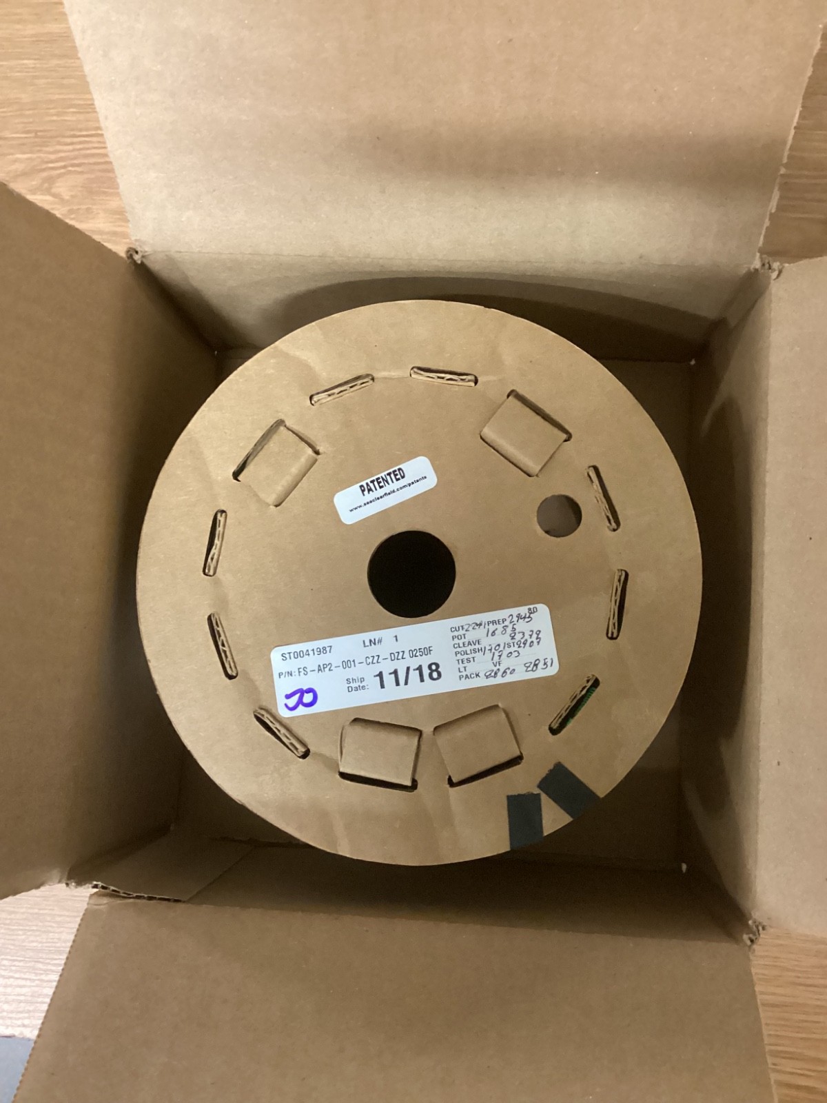 Clearfield SC/APC – SC/APC Pushable Plenum Fiber 250ft, FS-AP2-001-CZZ-DZZ 0250F