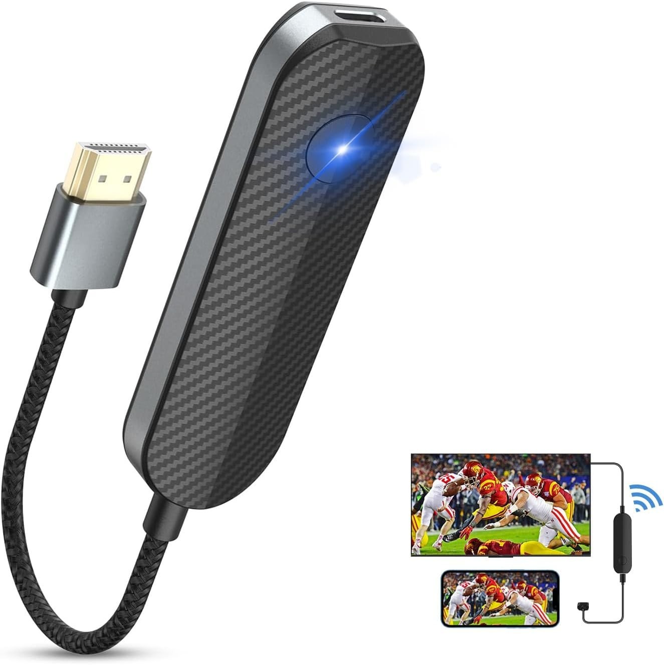 1080P Wireless HDMI Receiver – Compatible with iPhone and Android Devices