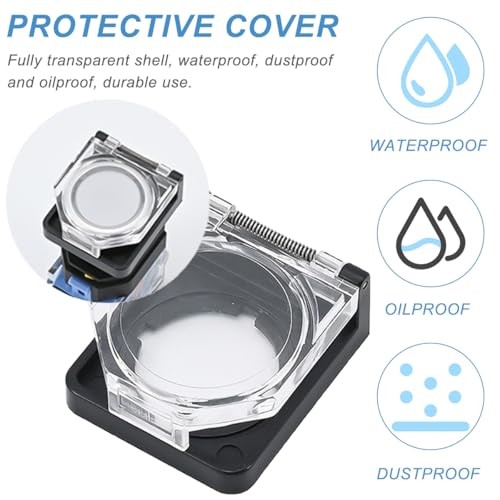 Power Push Button Switch Cover 22mm Dustproof Safety Black 22mm(Spring type)