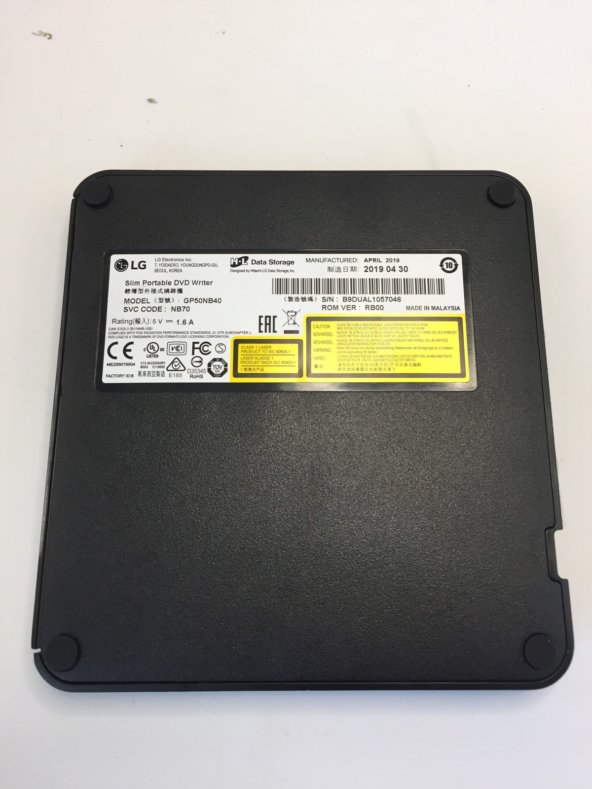 LG Slim Portable DVD Writer Disc Windows GP50NB40 NB70 Free Shipping EXCELLENT