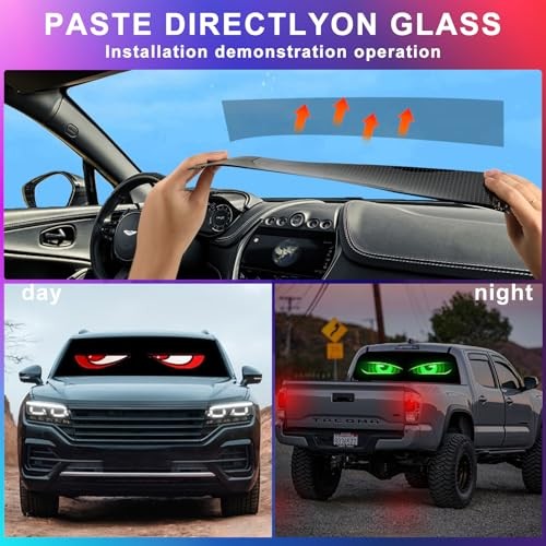 Devil Eyes Light for Cars, 2-Pack LED Eyes for Car Windshield with Perfect