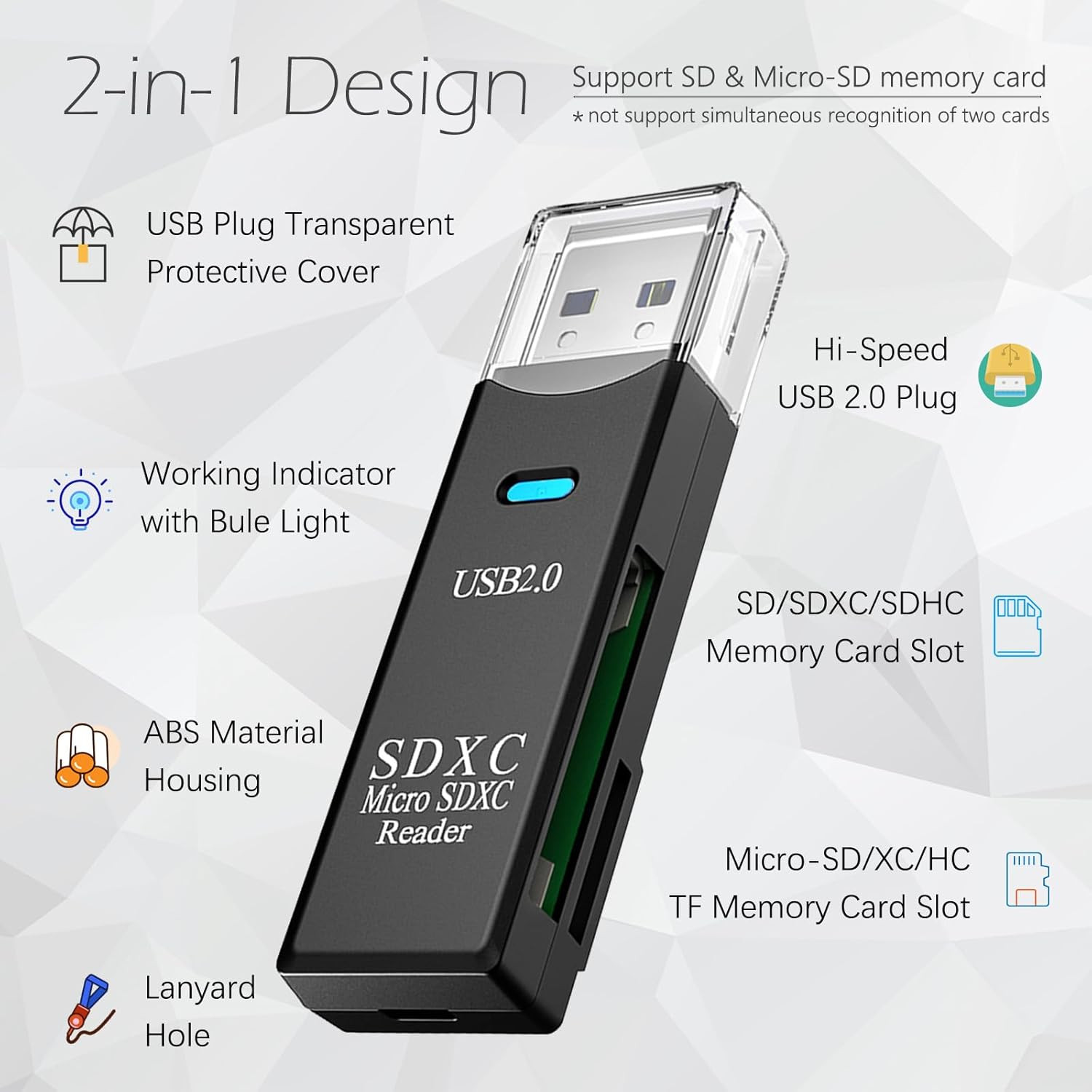 USB SD Card Reader for PC, 3 Packs Micro SD Card to USB Adapter, Card Reader