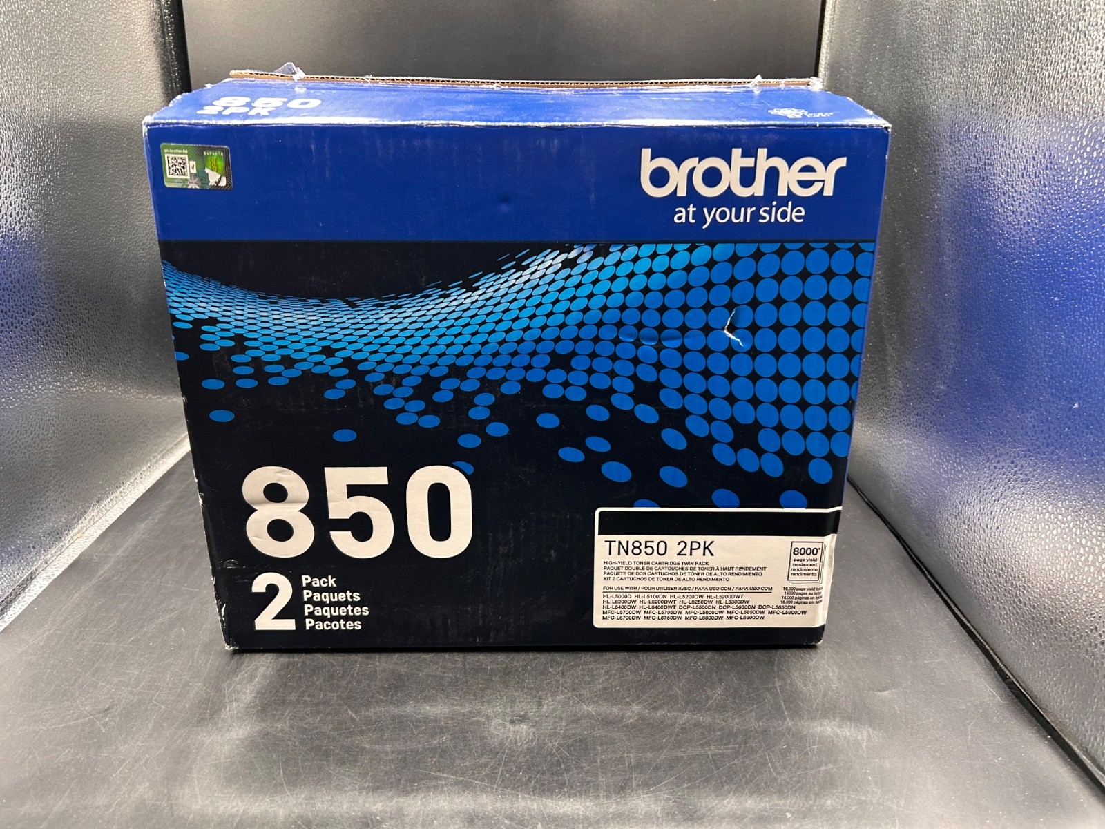 Brother TN850 2PK Black Genuine Laser Toner Cartridge 2-Pack for HL-L5000D