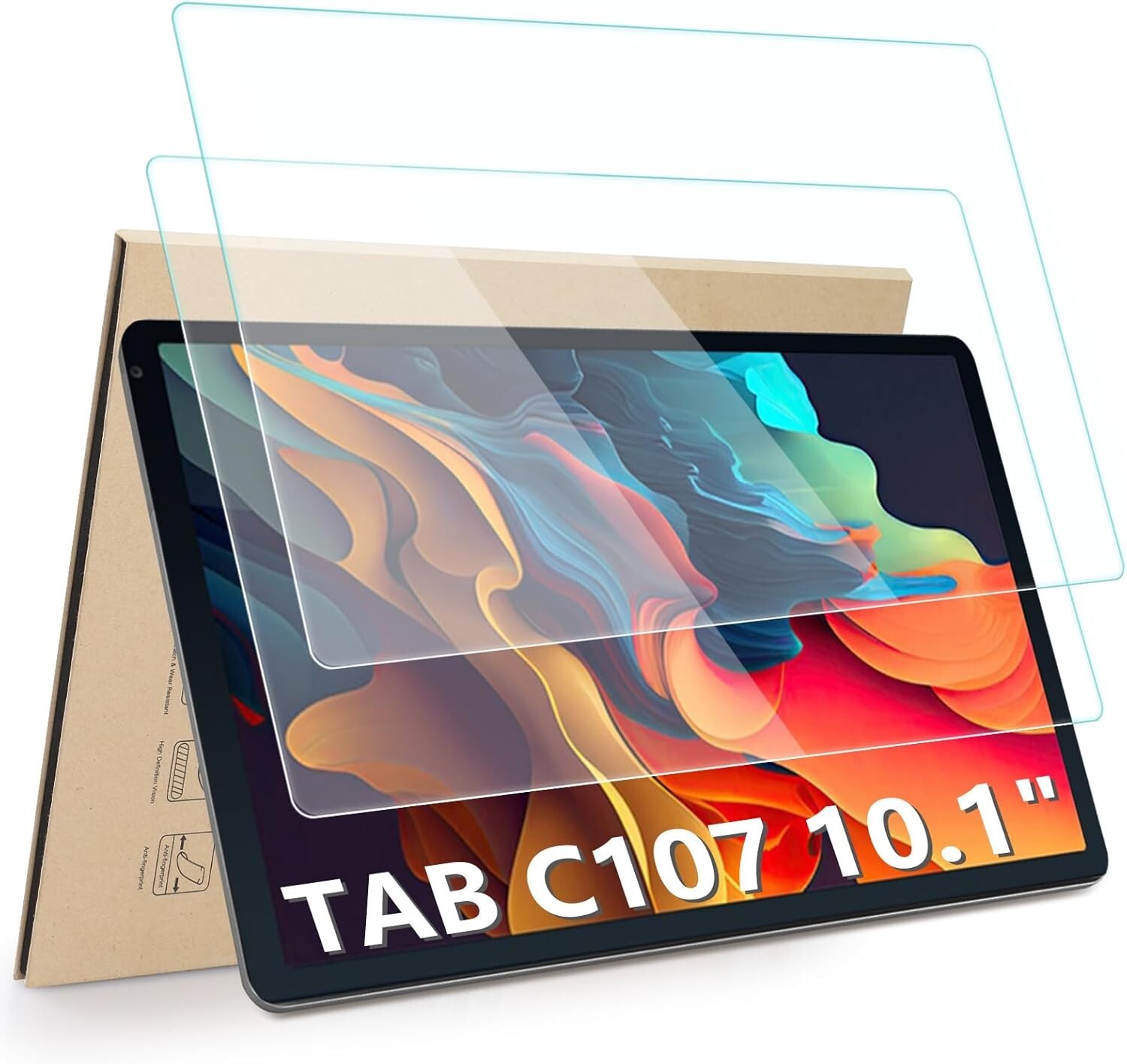 (2 Pack) Screen Protector For 10.1″ Android Tablet (Model: C107) Tempered Glass