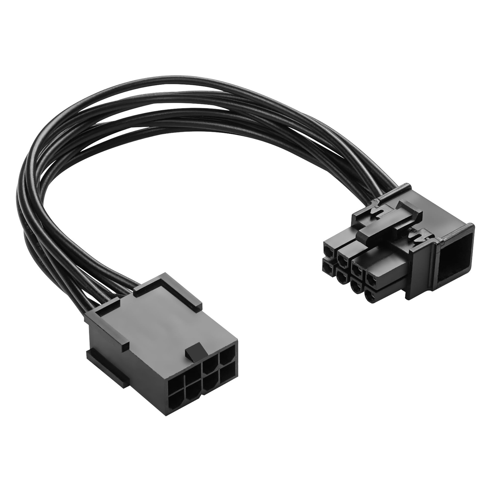 15CM/5.9Inch PCIE 8 Pin Female to Right Angle Male Extension Power Cable Left