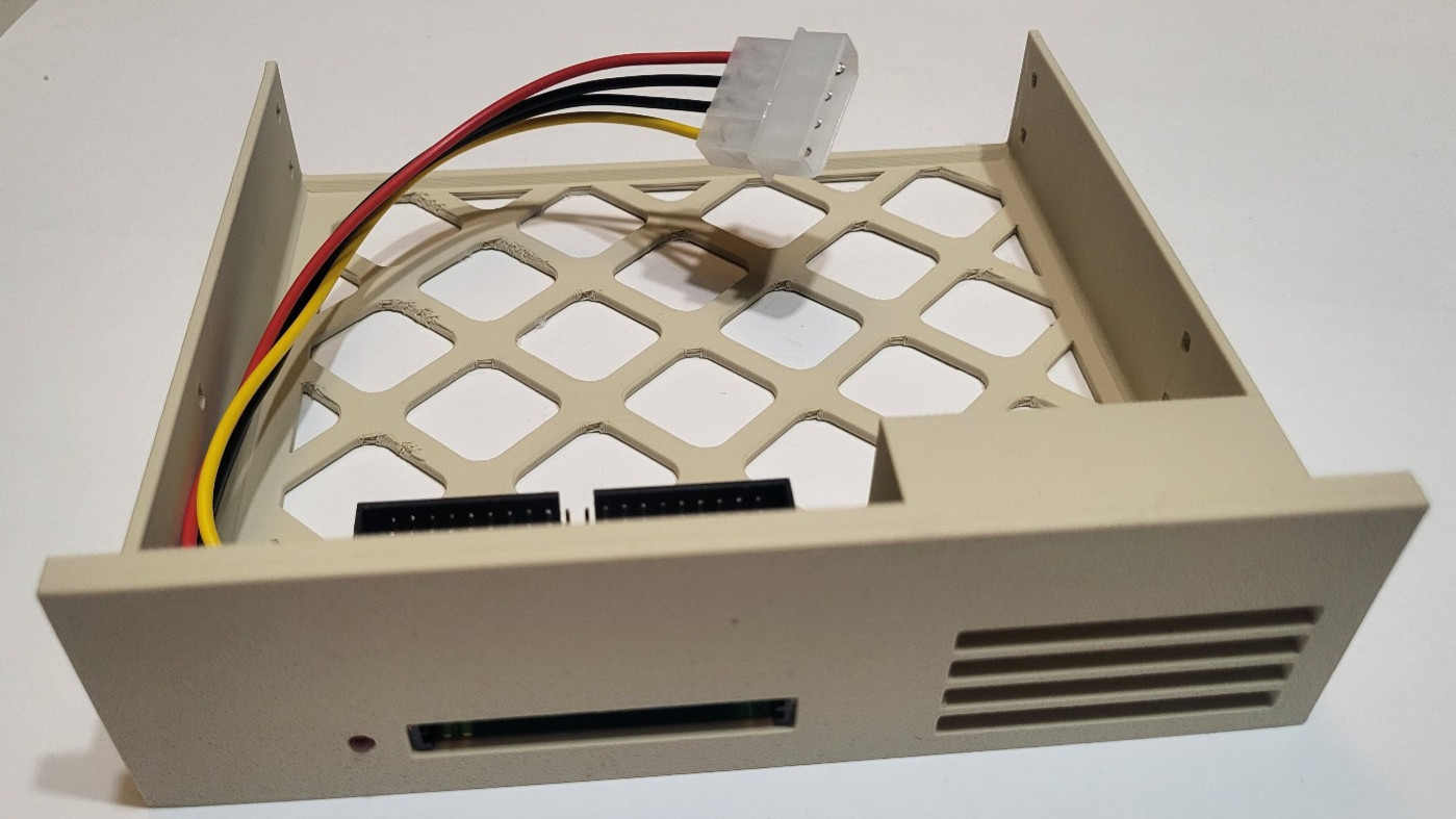 Beige!! 5.25″ bay CF Compact Flash to IDE adapter with Molex conn and storage