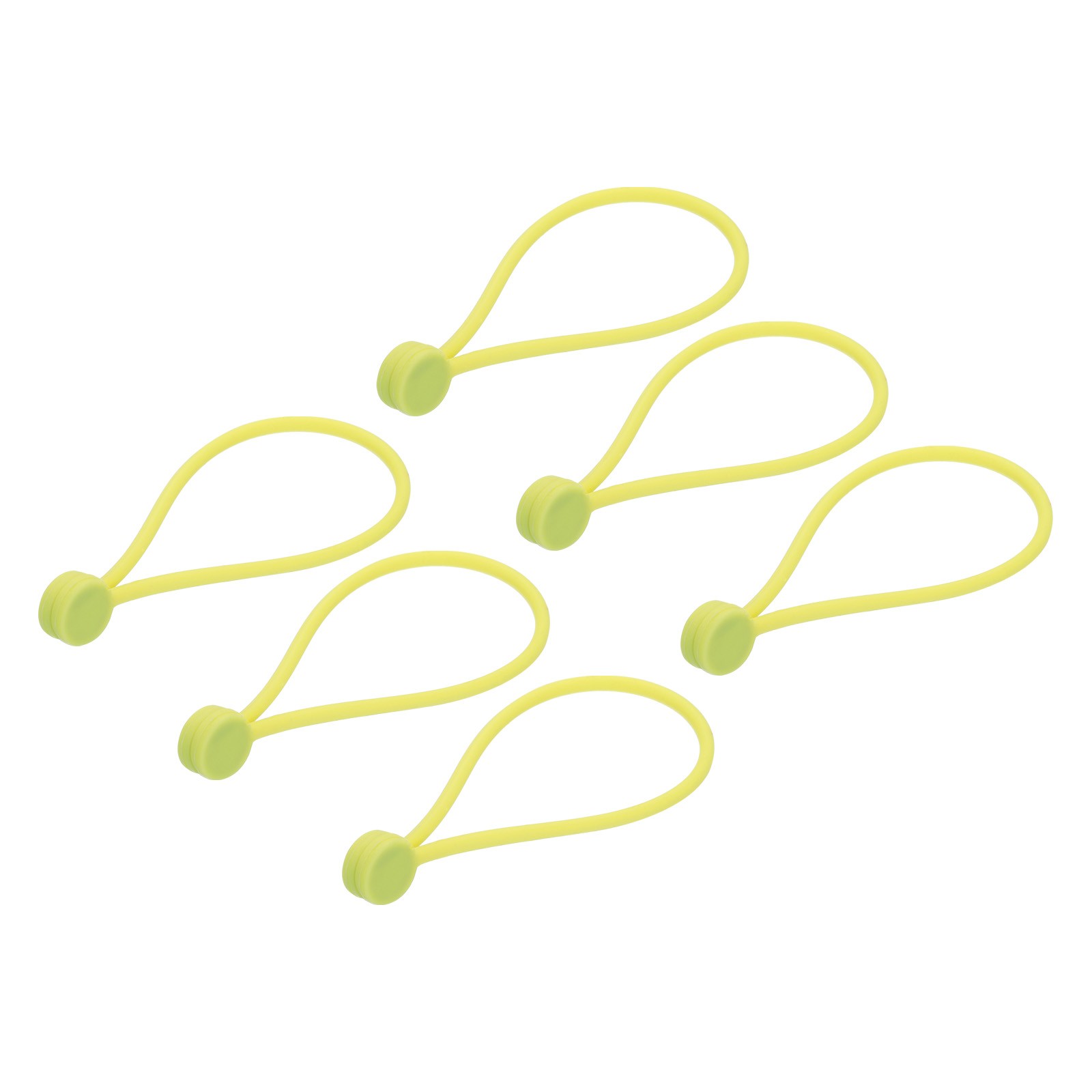 6 Pcs Magnetic Cable Clips 7.5 Inch x 0.6 Inch Yellow