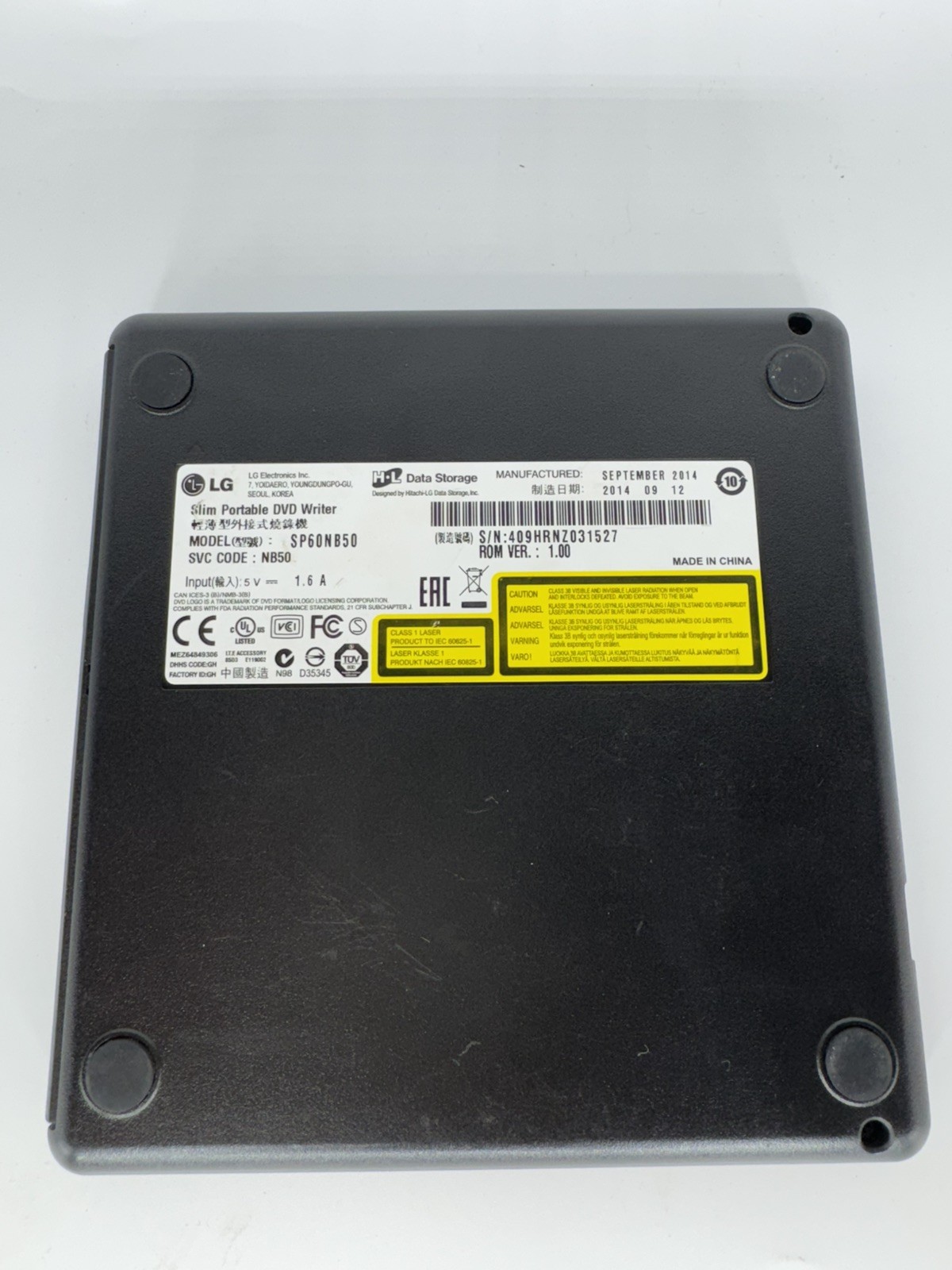LG SP60NB50 Slim Portable DVD Writer External USB CD DVD RW Drive