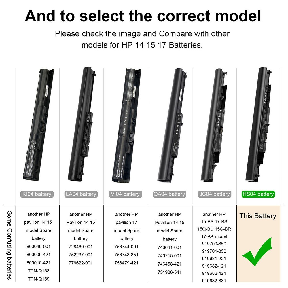 HS03 HS04 Laptop Battery For HP Spare 807612-421 807957-001 807956-001 FAST NEW