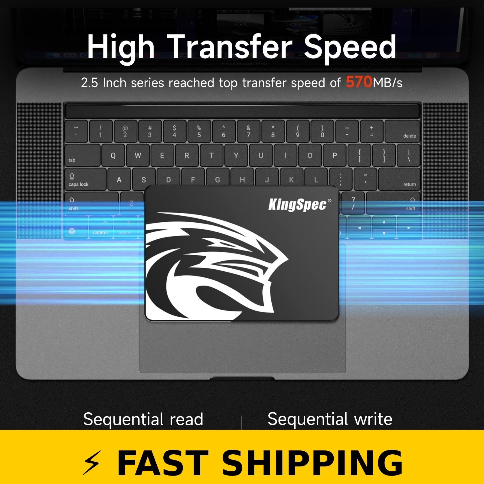 KingSpec 512GB 2.5″ SATA III SSD – 550MB/s Read, 520MB/s Write