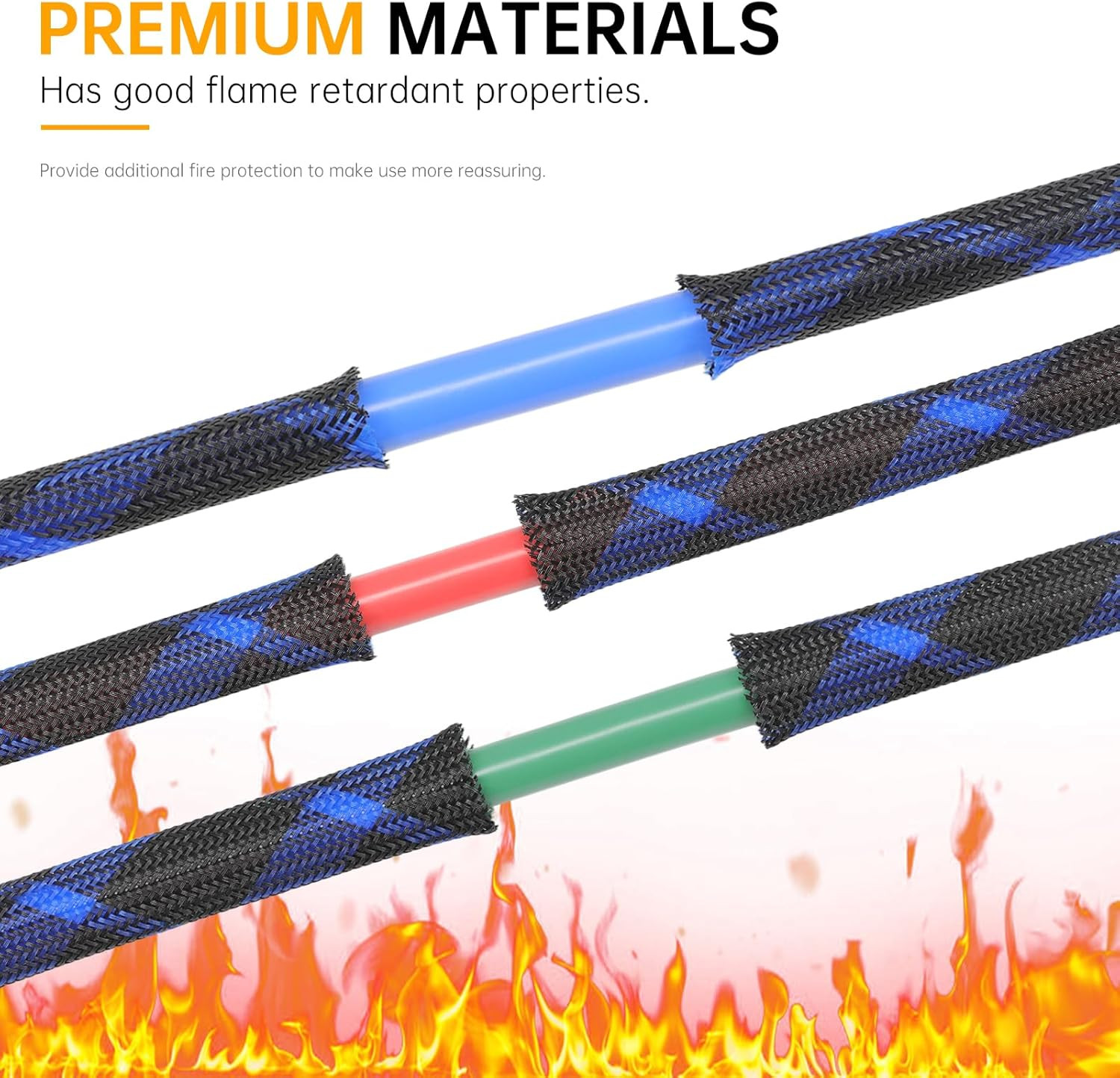 Braided Cable Sleeve, 33Ft Expandable Wire Loom for Automotive Wiring Harness &