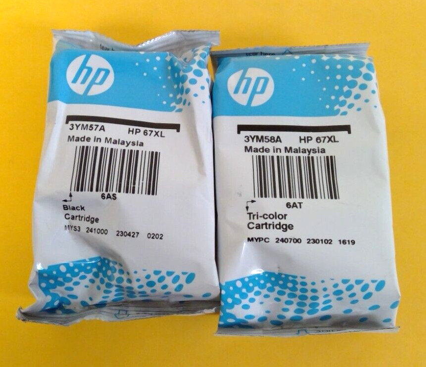 Genuine OEM HP 67XL Black-67XL Tri-color Ink Bulk Packaging FREE SHIPPING