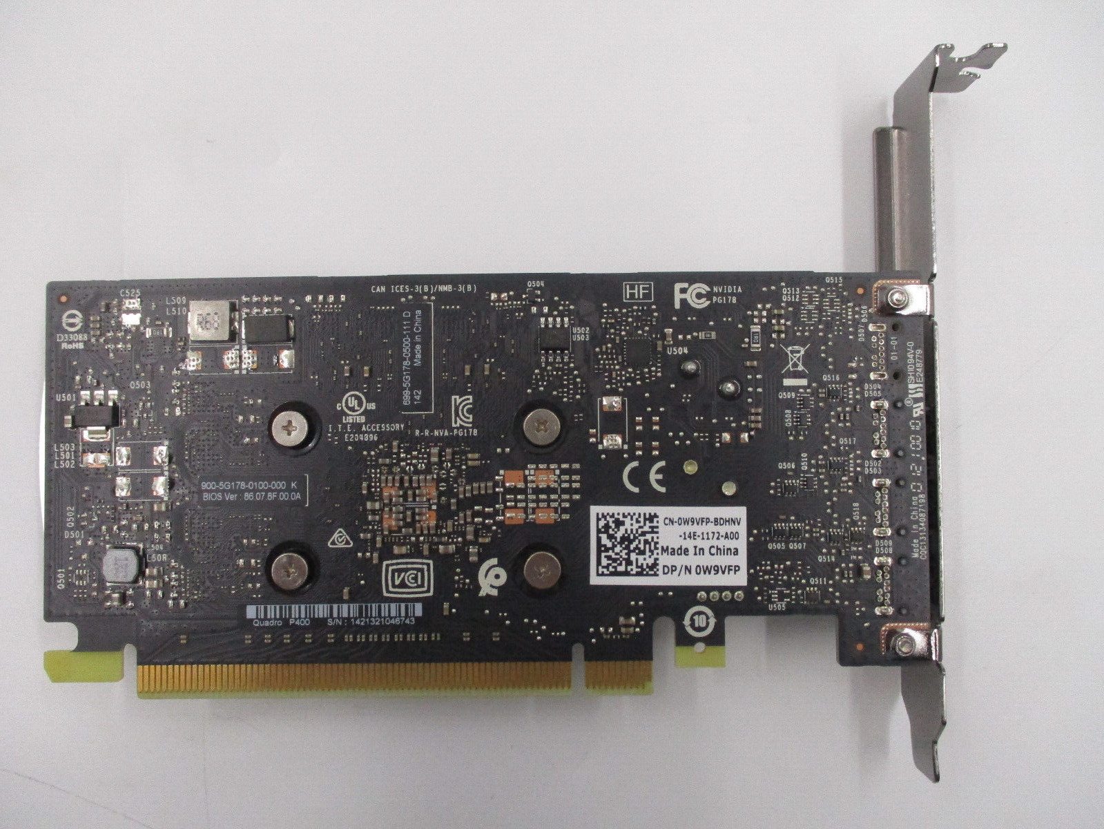 Nvidia Quadro P400 2GB GDDR5 3 x Mini Display Port Graphics Card Dell P/N:0W9VFP