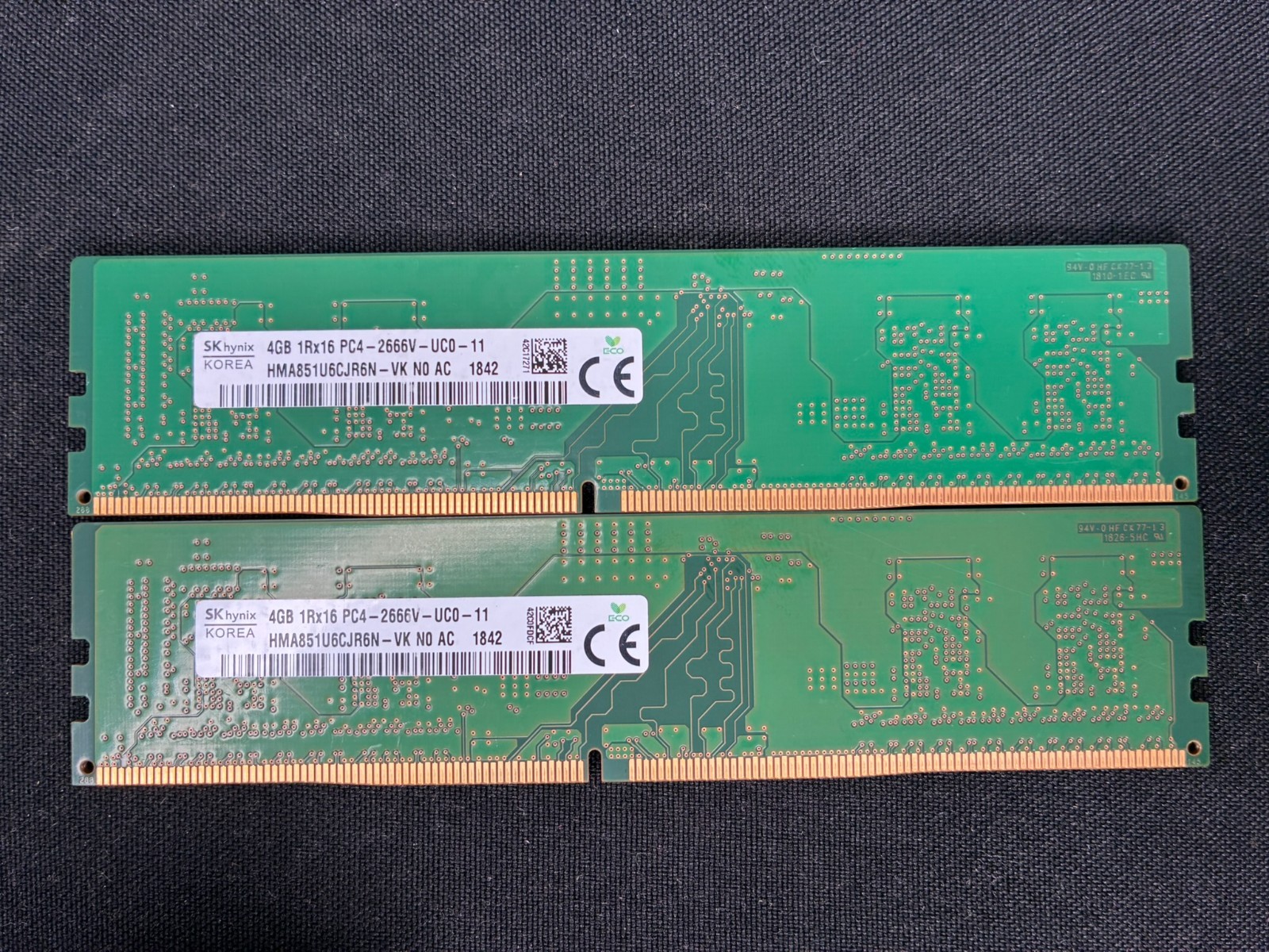 SK Hynix 8GB Kit (2x4GB) PC4-2666V DDR4 Desktop Memory — Tested & Working