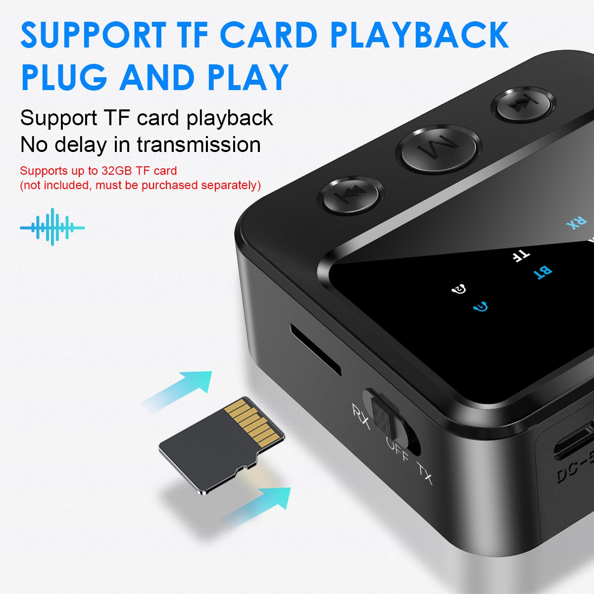 Bluetooth 5.4 Stereo Audio Receiver Transmitter AUX USB HD Music to RCA Adapter
