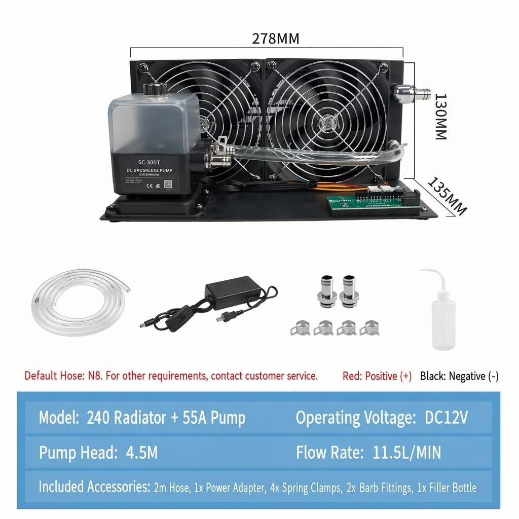 OCOCOO External Water Cooling Station 12V/24V AIO Radiator for 3D Printer Laser