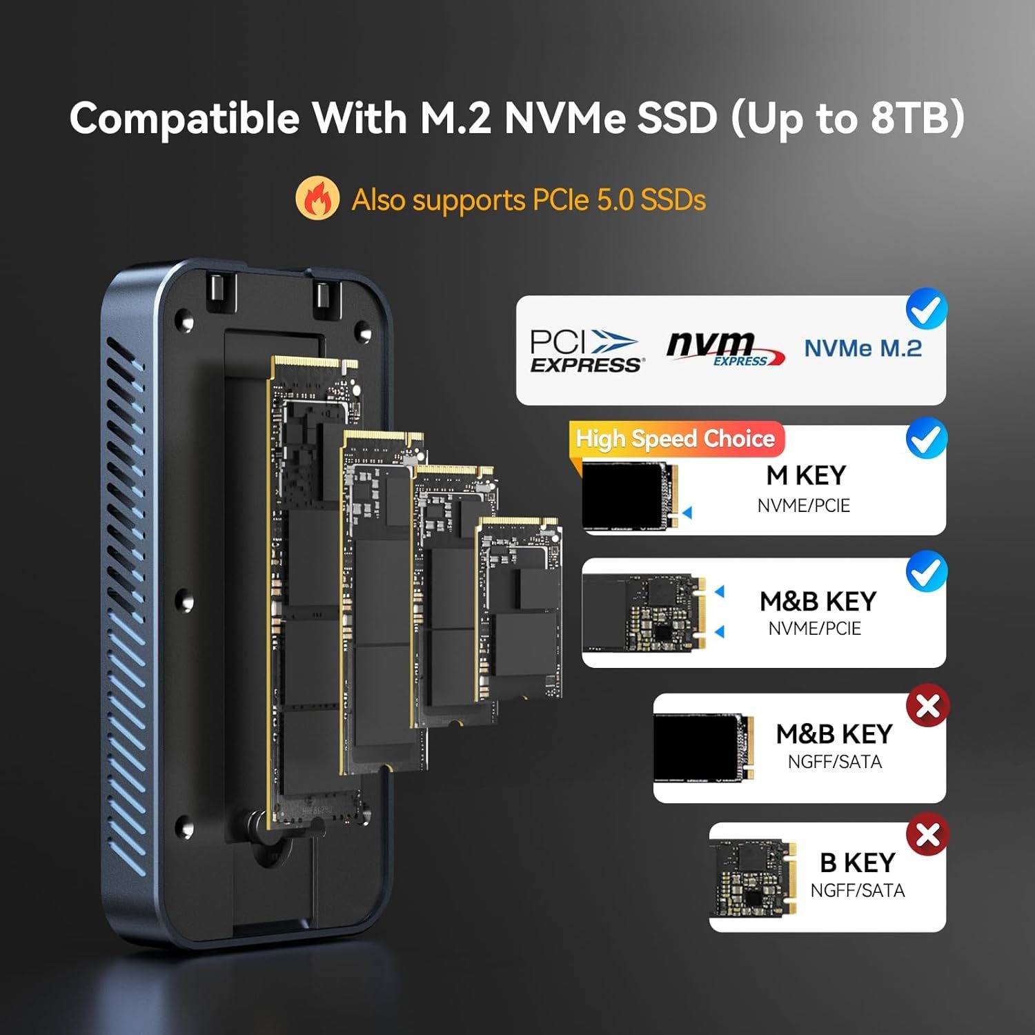 ACASIS 80Gbps Thunderbolt 5 NVMe SSD Enclosure for MacBook Pro USB4 PD