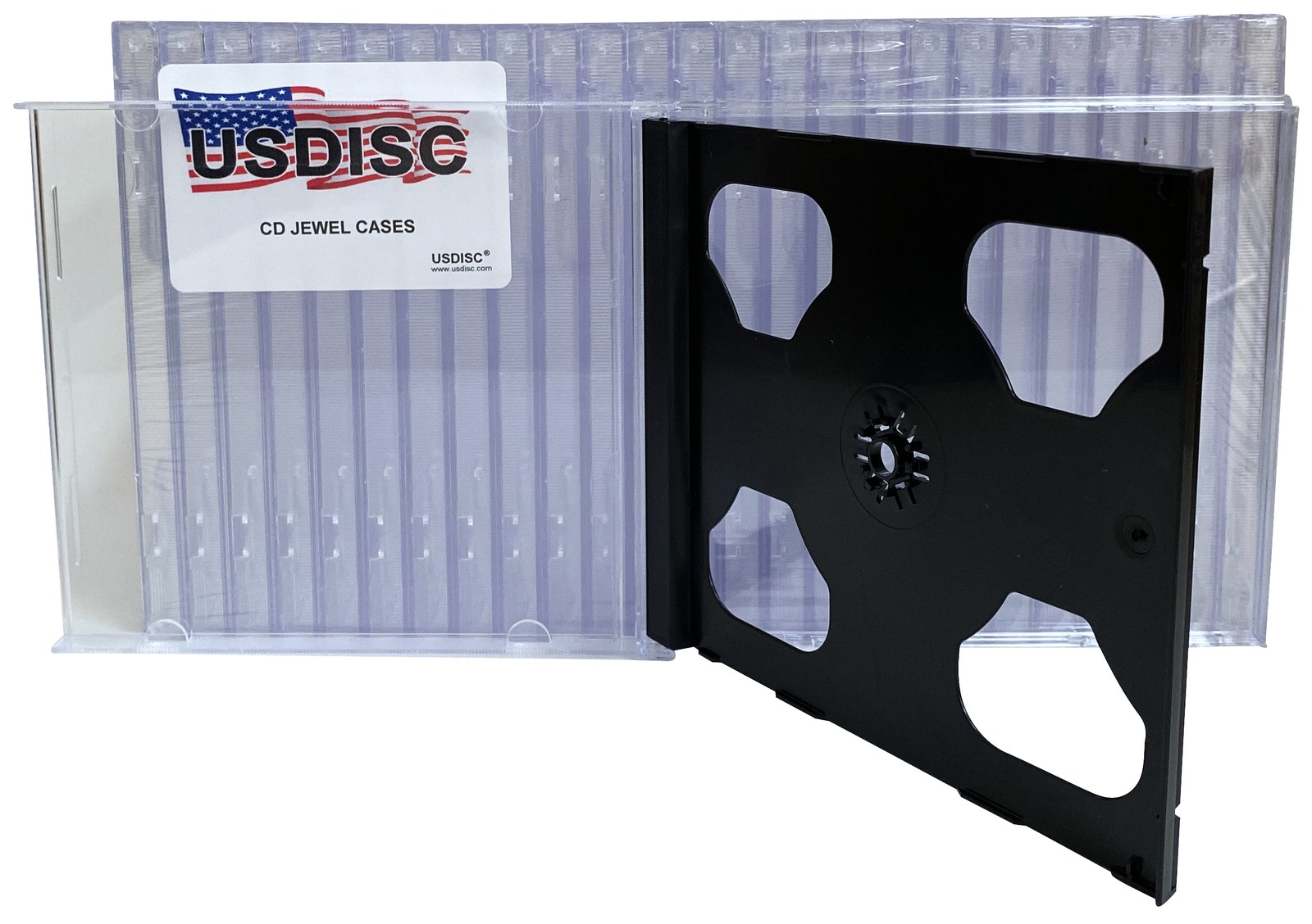 USDISC CD Jewel Cases Standard 10.4mm, Double 2 Disc (Black) Lot