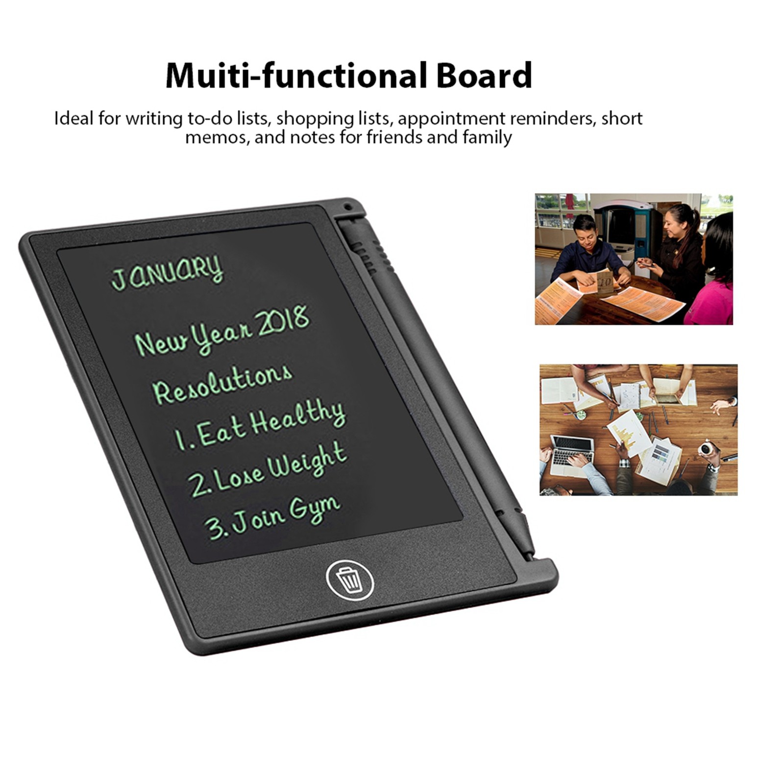 Handwriting Board Writing Drawing Tablet LCD 4.5in For Children Kids Memo L WLQU