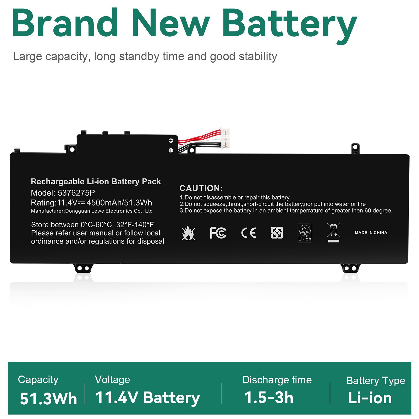 ✅Laptop Battery For Gateway GWTN141-10BK GWTN141-4 GWTN156-5BL 5376275P 51.3Wh