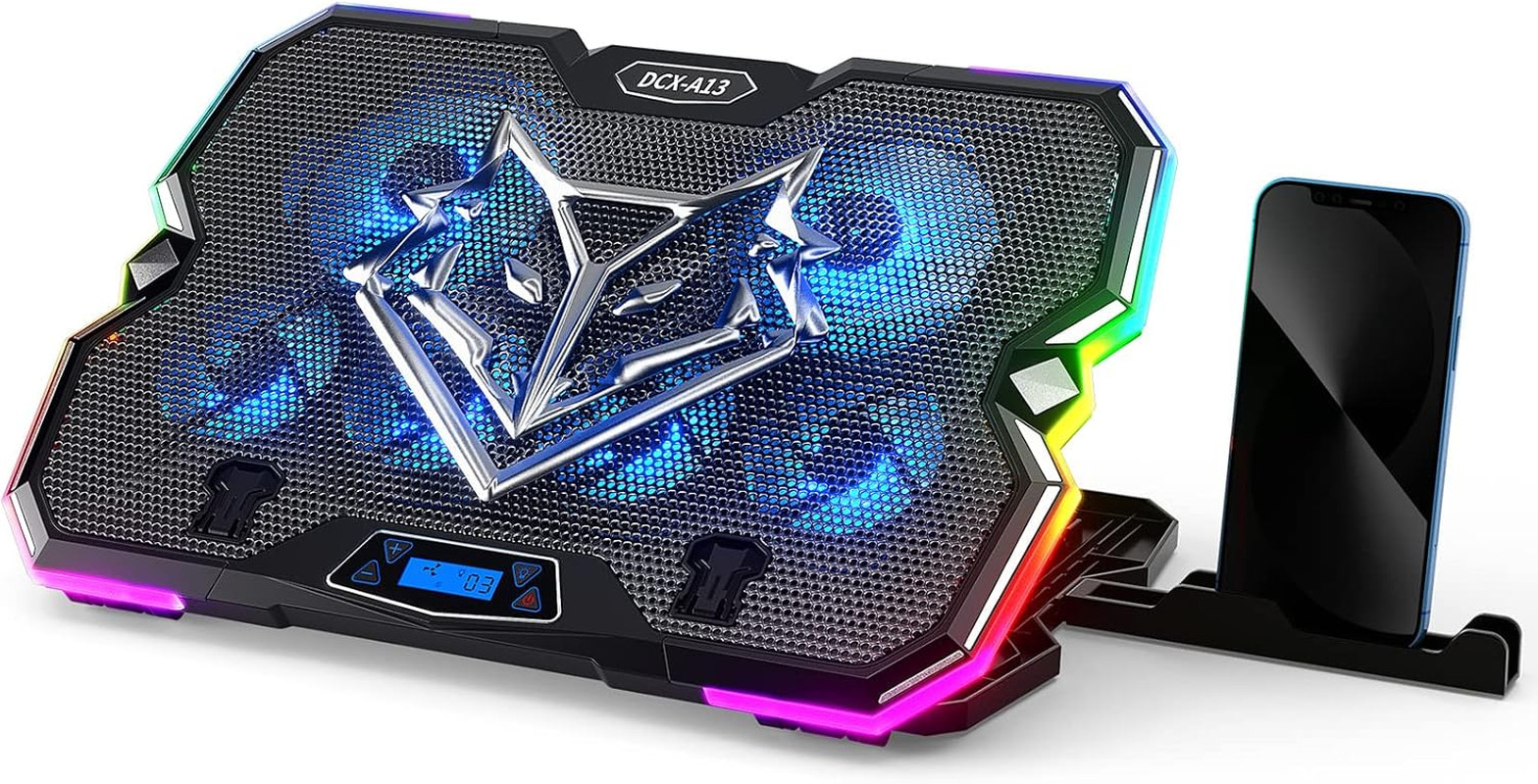 Upgrade Laptop Cooling Pad A13,RGB Lights Laptop Cooler 6 Fans