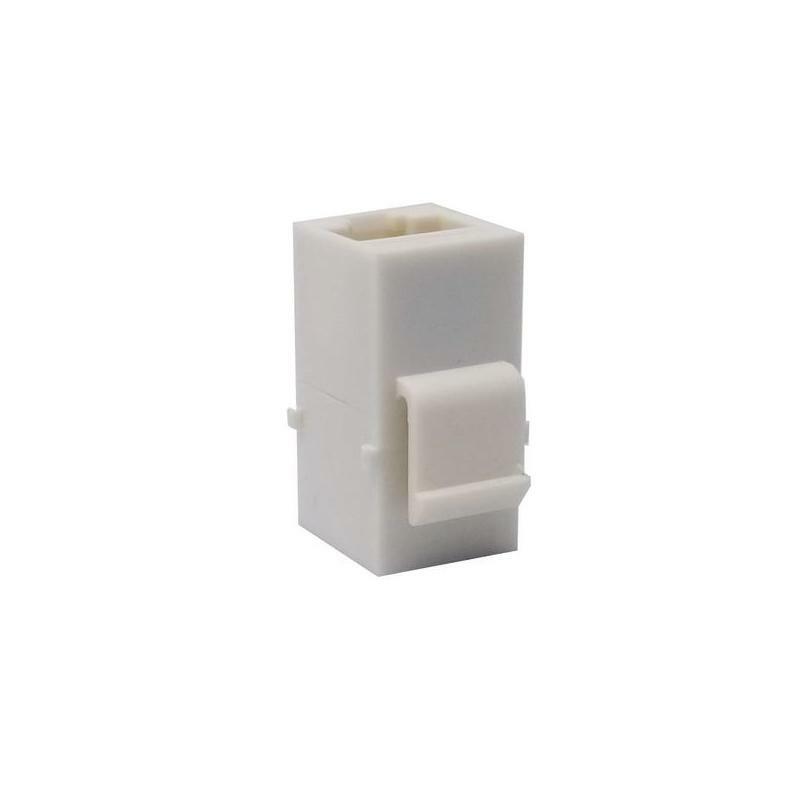White RJ45 Female to Female UTP CAT5e CAT6 Keystone Jack Inline Coupler (10/pk)