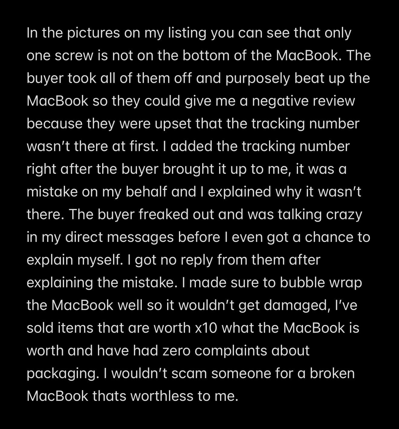 BEWARE OF BUYER/SELLER. WARNING POST
