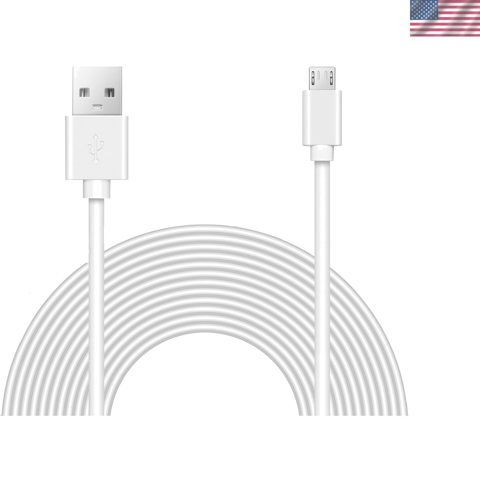 15ft Weatherproof Micro USB Power Extension Cable – Perfect for Smart Cameras