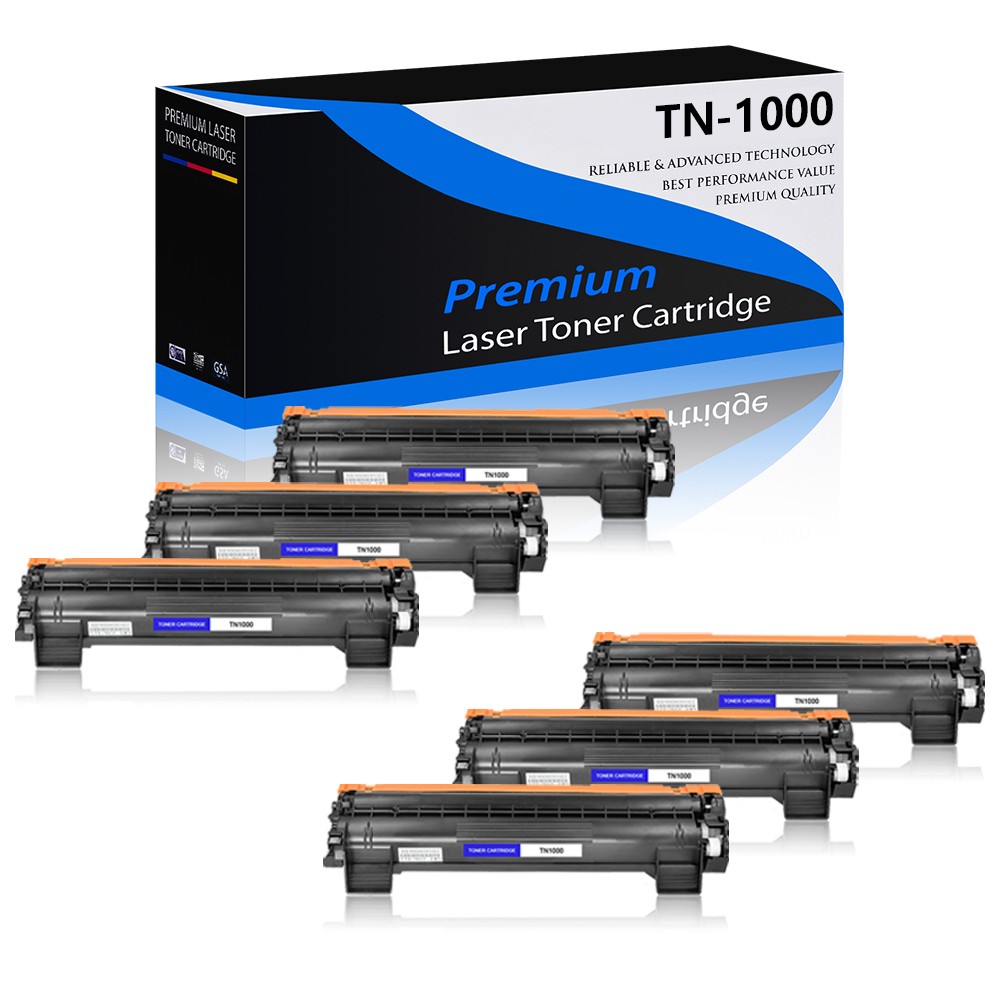 6PK TN1000 Toner for Brother TN-1000 DCP1512 DCP1512R DCP1510 DCP1510R Printer