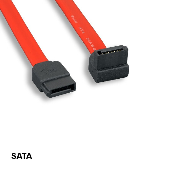 KNTK 1.5ft SATA Cable 7Pin Straight to 90° for Data Transfer PC HDD Motherboard