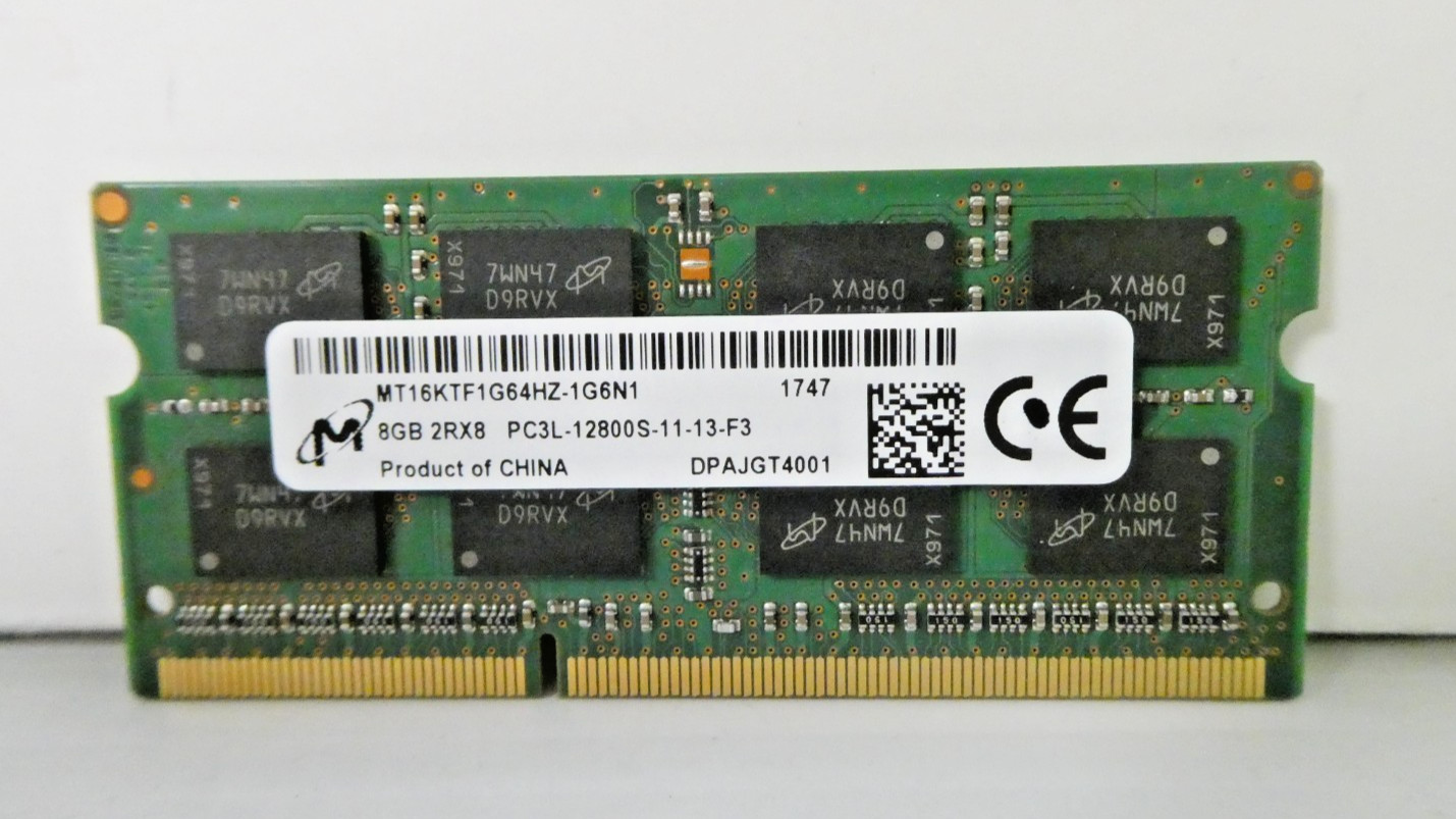 Micron 8GB 204 Pin SO-DIMM DDR3L Laptop Memory Module MT16KTF1G64HZ-1G6N1