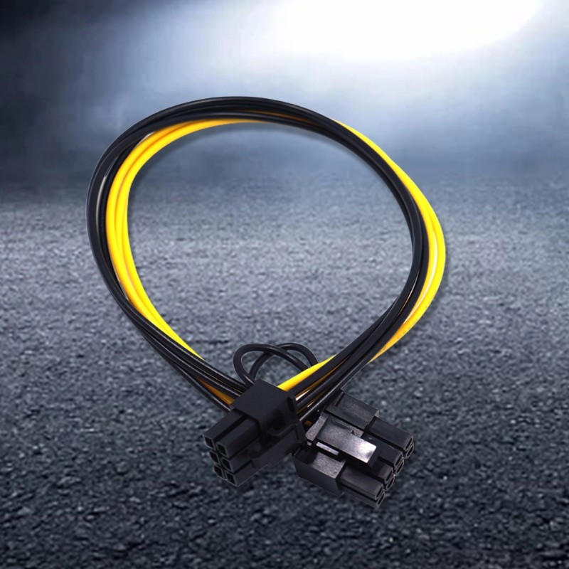 32cm / 12.6in 6 Pin to 8 Pin Male PCI E Graphics Card Power Supply Adapter Cable