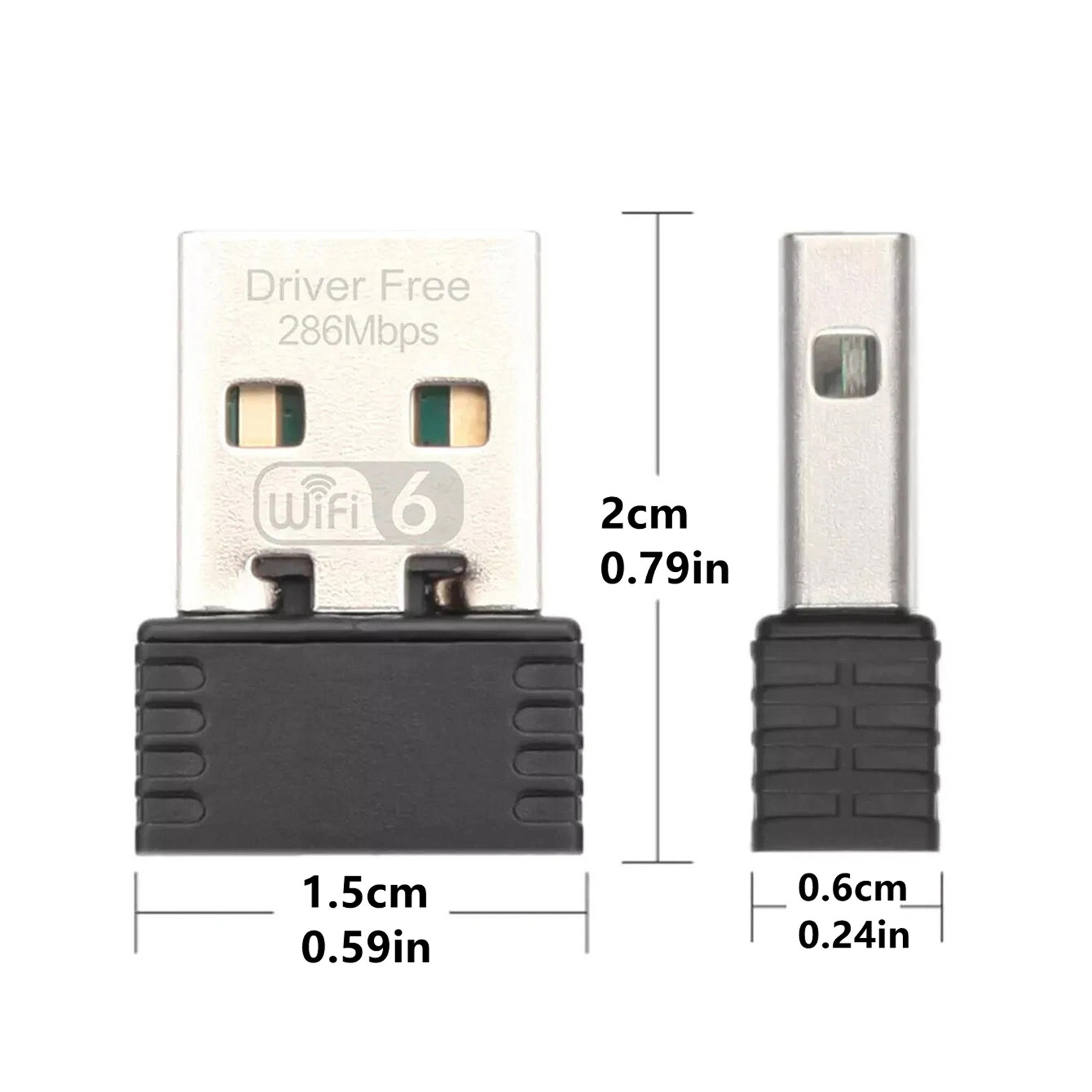 802.11ax WiFi 6 Wireless USB Adapter 2.4GHz 286Mbps Network Card for Win10 PC