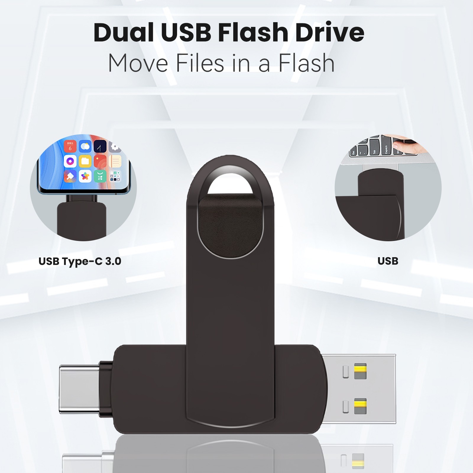 512GB USB Flash Drive Dual Type-C Memory Stick 2IN1 OTG Memory Stick