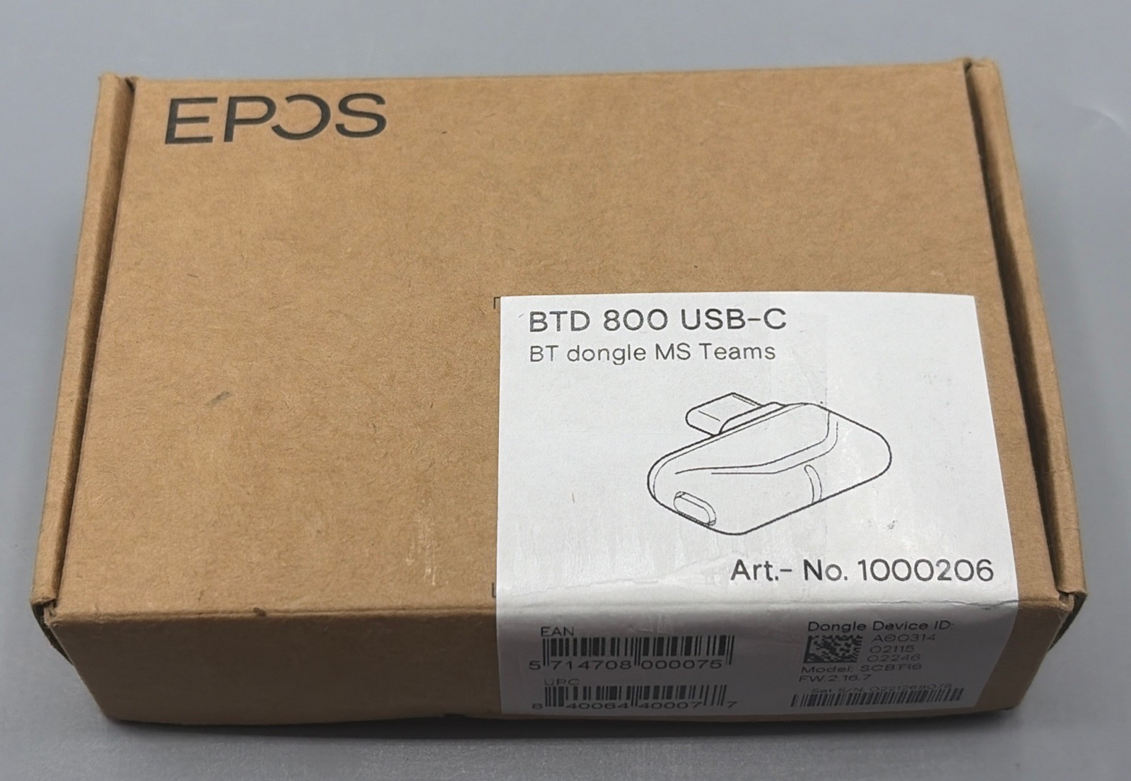 EPOS BTD 800 USB-C Headset USB Bluetooth Dongle – Open Box