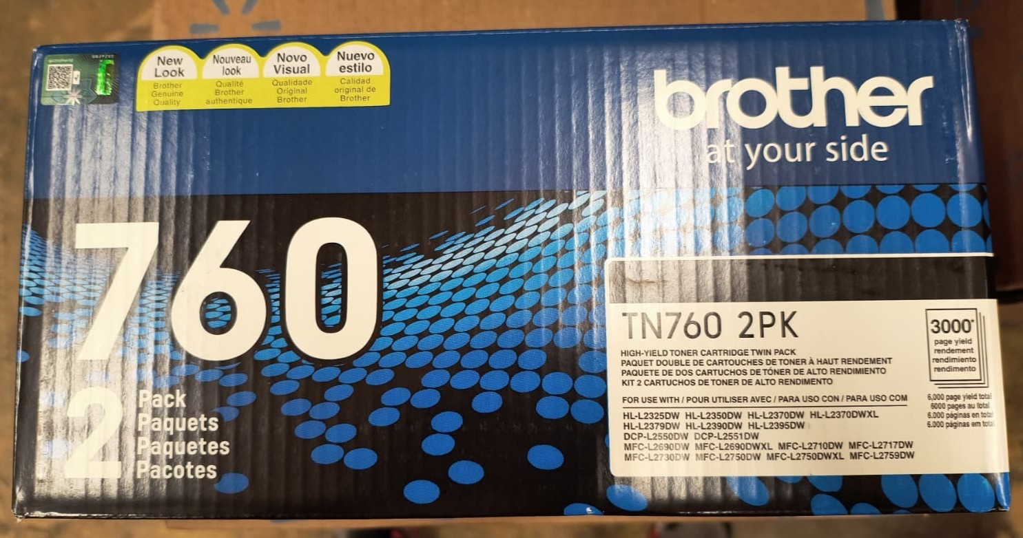 GENUINE Brother TN7602PK Black Ink High-Yield Toner Cartridge – New , P2