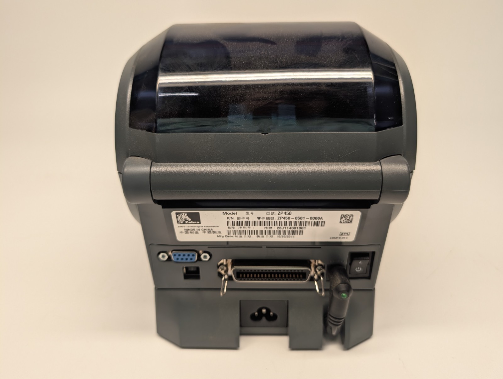 Zebra ZP 450 Label Thermal Bar Code Monochrome Printer