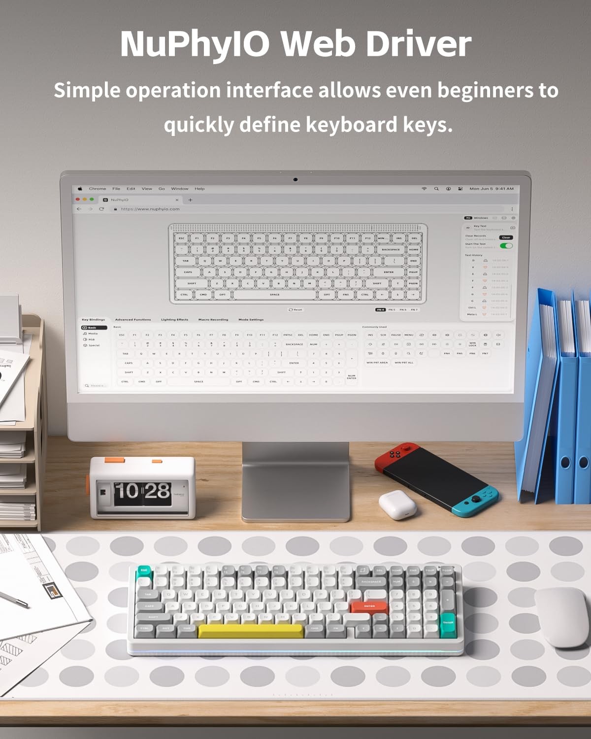 NuPhy Halo V2 IO Wireless Mechanical Keyboard with PBT Keycaps,Hot Swappable …
