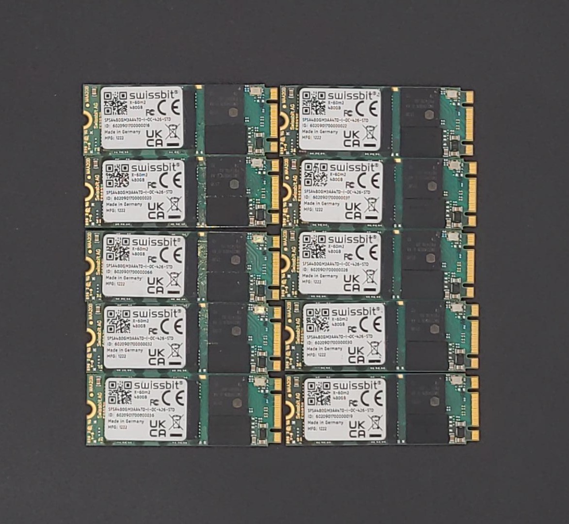 [ BULK LOT of 10] M.2 480GB SSD Size 2242 Various SAMSUNG HYNIX TOSHIBA etc