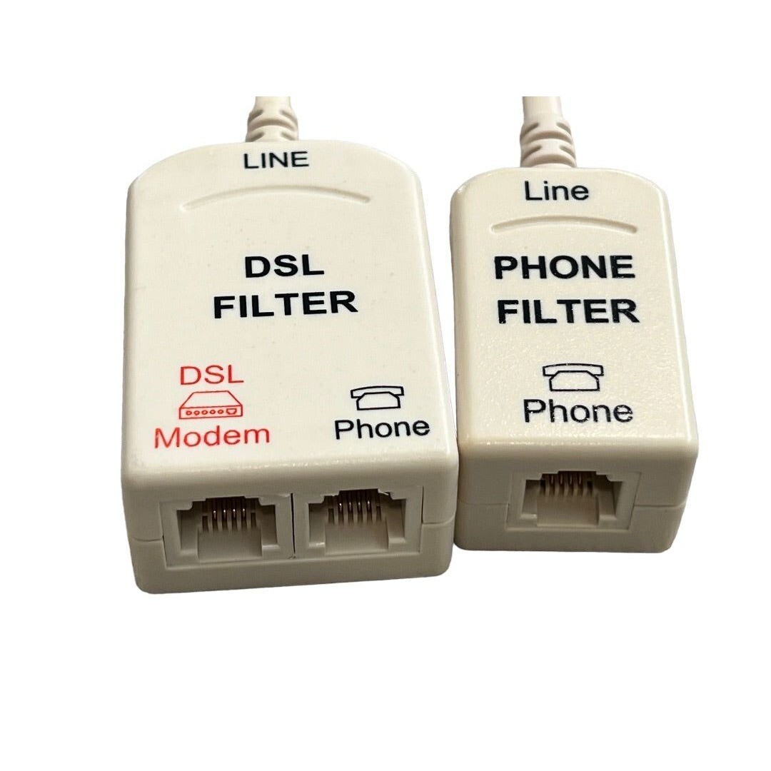 In-line DSL Noise Filter With Splitter and Single Noise Filter For Phone Fax An
