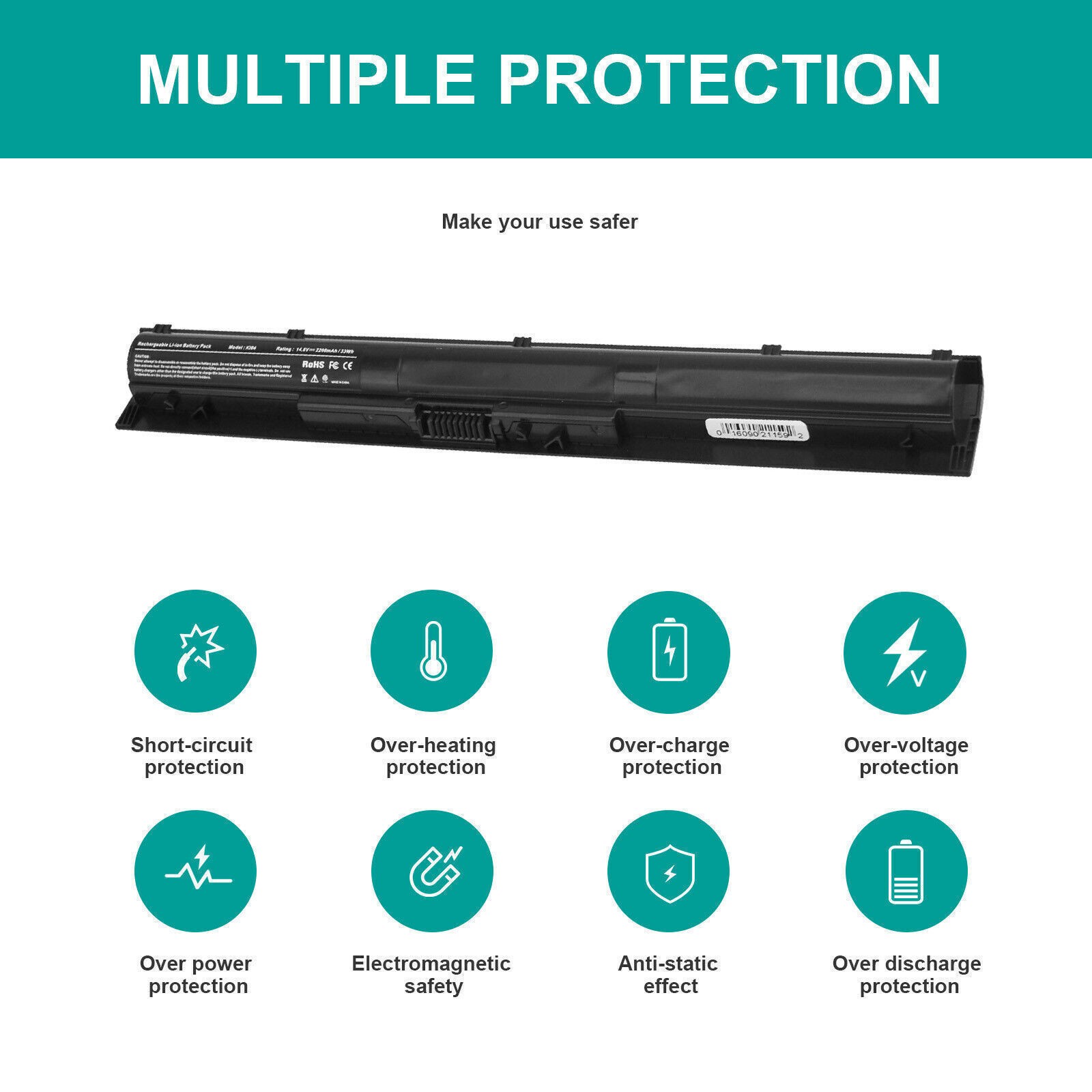 🧡LOT Battery KI04 K104 For HP Pavilion 14-ab 15-ab Series 800010-421 800049-001