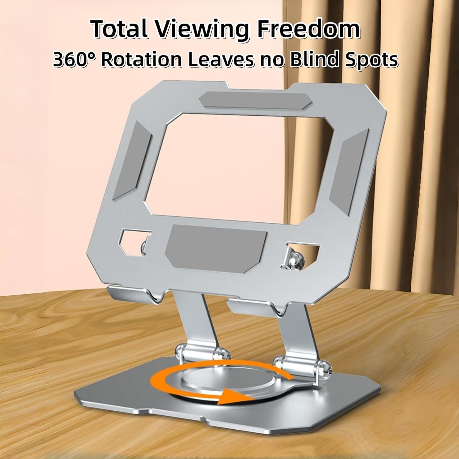 360° Rotatable Metal Tablet Stand, Adjustable Folding Desktop Stand for iPad/…
