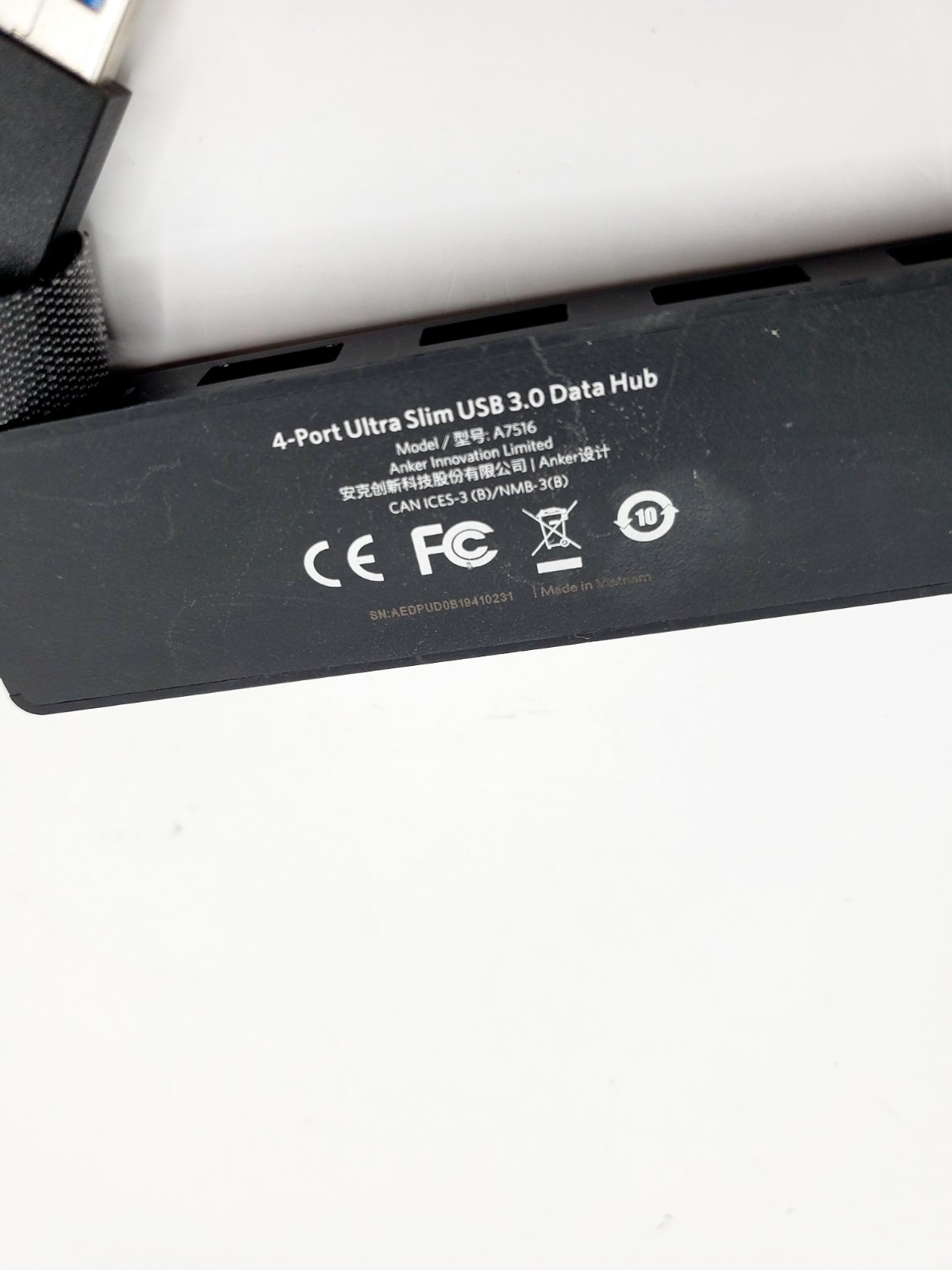Anker 4-Port Ultra Slim USB 3.0 Data Hub Model A7516