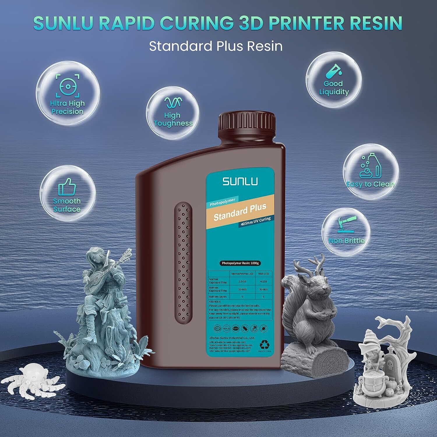 【Buy 5 Pay 3】SUNLU 1KG 3D Printer Resin ABS-Like/Standard/Water Washable Resin