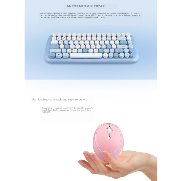 Mofii CANDY Keyboard Mouse Combo Wireless 2.4G Mixed Color 84Key Blue